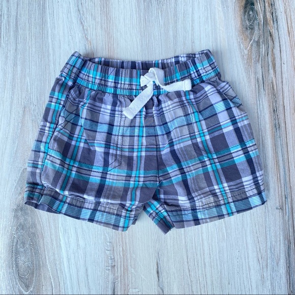 Carter's 2-Piece Short Set - Plaid Elephant 6M - Picture 4 of 5